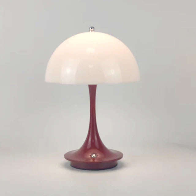 Kabellose LED Tischlampe aus Legierung mit Pilzschirmdesign