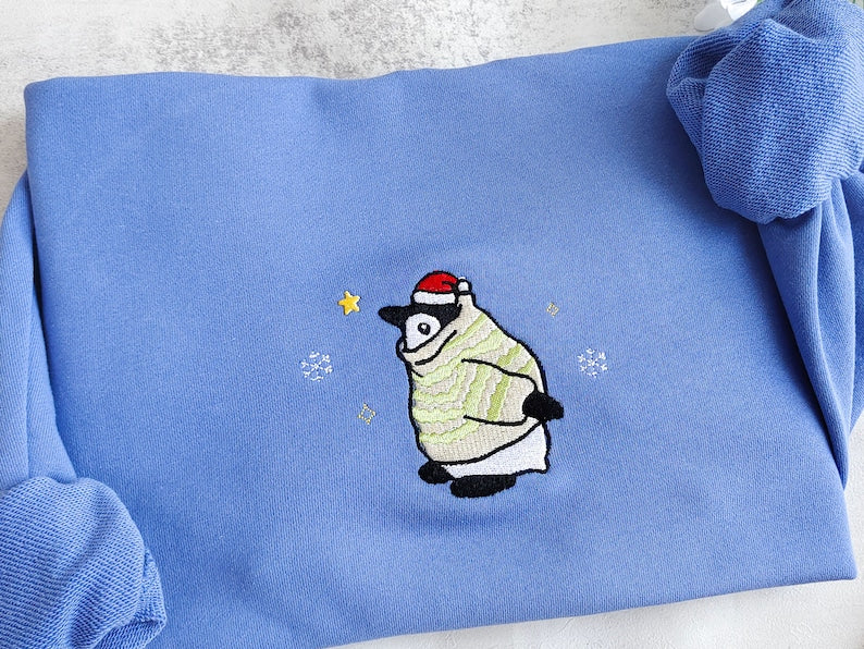 Embroidered Christmas Penguin Sweatshirt, Snowflake Hoodie,Penguin Christmas Sweater, Christmas Crewneck,Penguin Gift