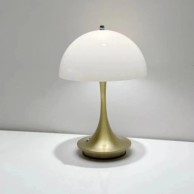 Kabellose LED Tischlampe aus Legierung mit Pilzschirmdesign