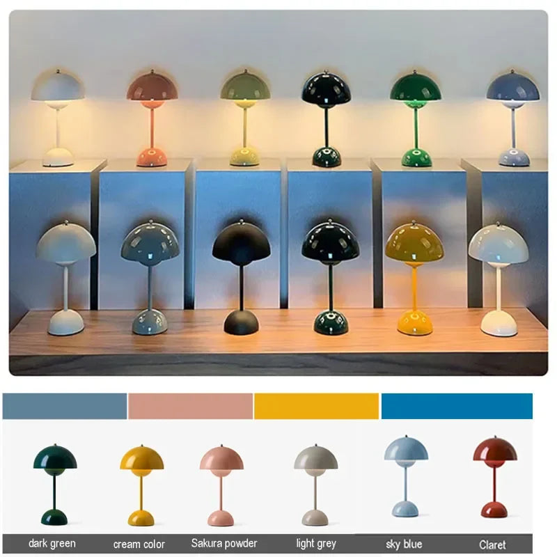 LED Tischlampe aus Legierung im Pilzdesign