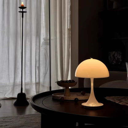 Kabellose LED Tischlampe aus Legierung mit Pilzschirmdesign