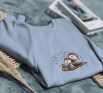 Snoopy Christmas Embroidered Sweatshirt Family Christmas Sweaters Unique Xmas Gift Cozy Seasonal Clothing Cute Snoopy Embroidery Shirt
