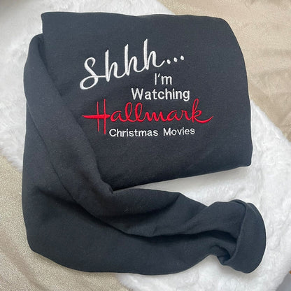 Hallmark Christmas Movies Embroidered Sweatshirt, Y2K Style Embroidered Crewneck, Christmas gifts - womens clothes - gifts for her - vintage
