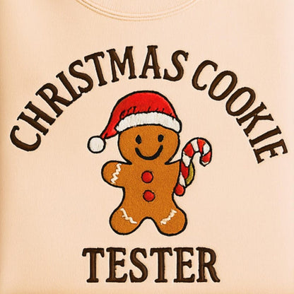 Embroidered Christmas Cookie Baker Sweatshirt, Christmas Cookie Tester Sweatshirt, Christmas Crewneck Sweatshirt, Custom Xmas Gift