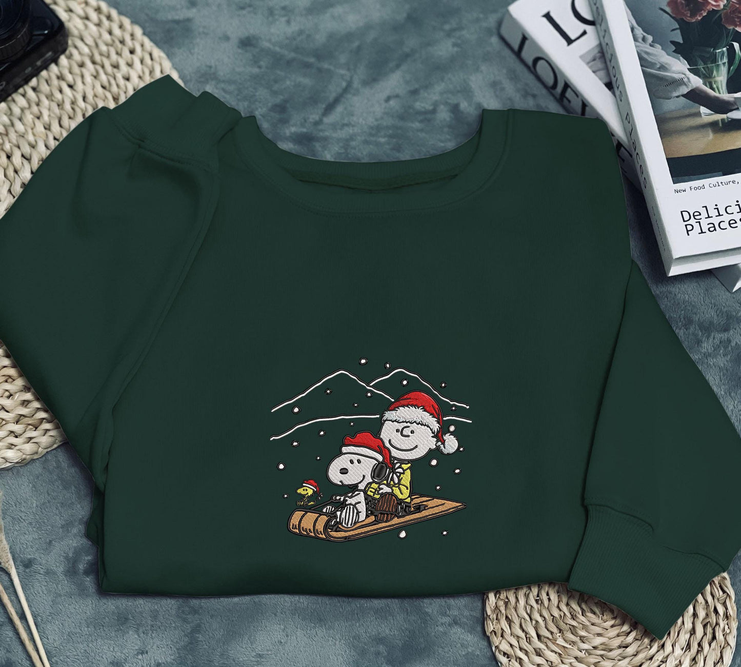 Snoopy Christmas Embroidered Sweatshirt Family Christmas Sweaters Unique Xmas Gift Cozy Seasonal Clothing Cute Snoopy Embroidery Shirt